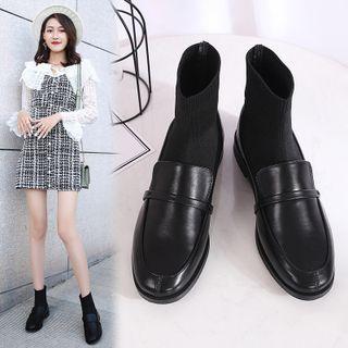 Knit Panel Platform Loafers