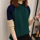 Panel-sleeve Raglan Sweater