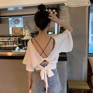 Open Back Drawstring T-shirt