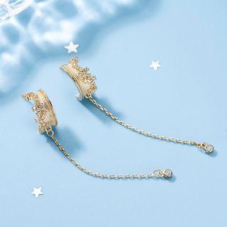 Chained Ear Stud E189 - 1 Pair - Gold - One Size