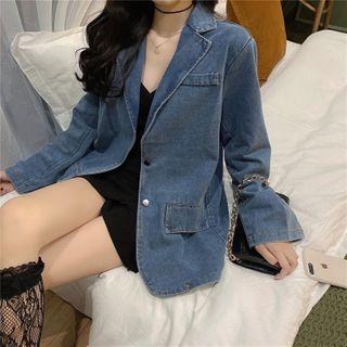 Denim Cargo Cardigan As Figure - One Size