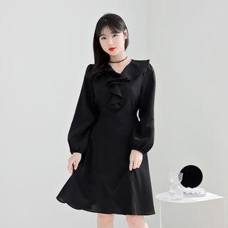 [lovb] Ruffle-neck Swing Dress