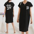 Cap-sleeve Letter T-shirt Dress
