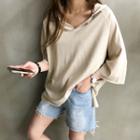 Wide-sleeve Dip-back Hoodie