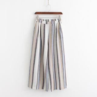 Striped Wide-leg Pants Stripes - Multicolour - One Size