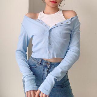 Set: Crop Tank Top + Crop Cardigan