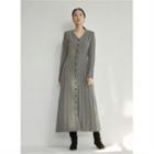 V-neck Cable-knit Maxi Dress