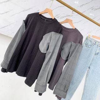 Round-neck Loose-fit Panel Sweatshirt