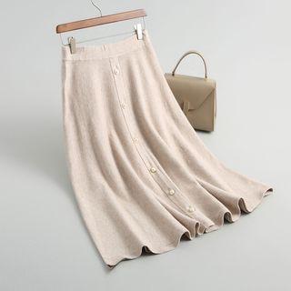 Embellished Midi A-line Skirt