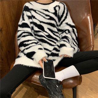 Zebra Sweater White - One Size