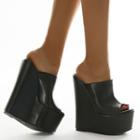Platform Wedge-heel Peep-toe Mules