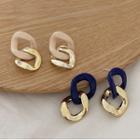 Chunky Chain Acrylic Dangle Earring 1 Pair - Blue & Gold - One Size