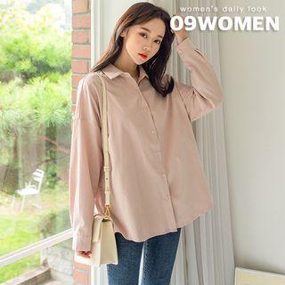 Plus Size Pintuck-cuff Dip-back Shirt