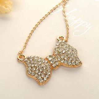 Bowknot Necklace Gold - One Size