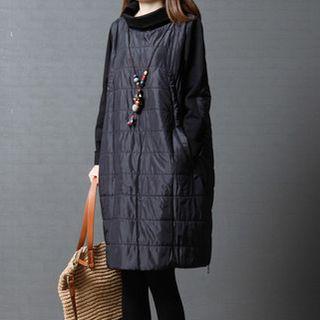 Long-sleeve A-line Padded Dress
