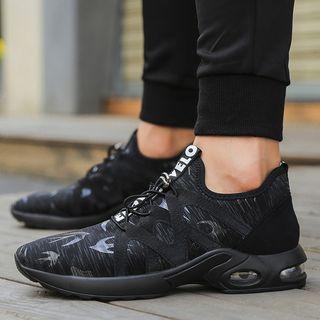 Print Lettering Lace Up Sneakers
