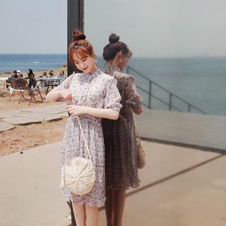 Heart Patterned Pleated Dress