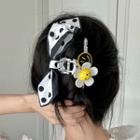 Print Bow Hair Claw Yellow & White - One Size