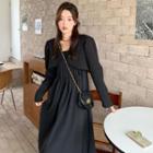 Cropped Jacket / Spaghetti-strap Midi A-line Dress
