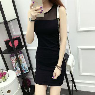 Mesh Panel Sheath Tank Dress