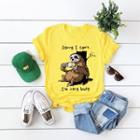 Short-sleeve Sloth Print T-shirt