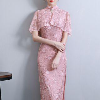 Lace Cape-sleeve Cheongsam