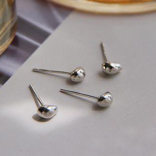 Polished Sterling Silver Studded Earring 1 Pair - Silver - One Size