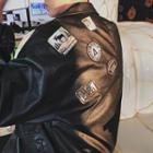 Patched Faux Leather Biker Jacket