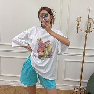 Rabbit-print Boxy T-shirt