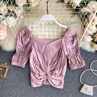 Square-neck Knotted Top