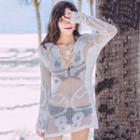 Eyelet Tie-up Bikini Dress