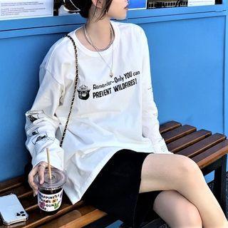 Lettering Sweatshirt Lettering - White - One Size