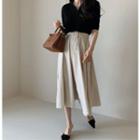Buckled-waist A-line Maxi Skirt