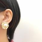 Faux Pearl Accent Stud Earring