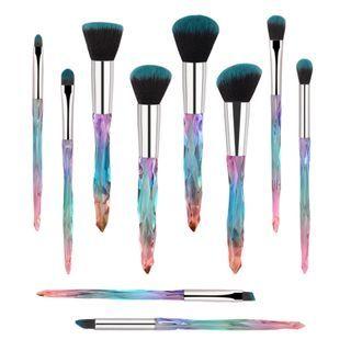 Set Of 12: Diamond Cut Gradient Handle Makeup Brush