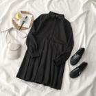 Pleated Shirtdress Black - One Size