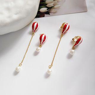Faux Pearl Alloy Balloon Dangle Earring