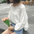 Lace Loose-fit 3/4-sleeve Top