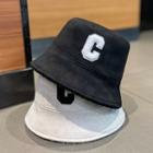 Letter C Applique Faux Suede Bucket Hat