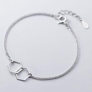 925 Sterling Silver Interlocking Hexagon Bracelet S925 Silver - As Shown In Figure - One Size