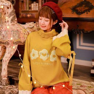 Turtleneck Scallop Trim Sweater