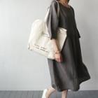 Linen 3/4-sleeve A-line Dress