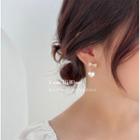 Faux Pearl Stud Earring 1 Pair - 925 Silver - As Shown In Figure - One Size