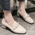Chunky-heel Faux Pearl Loafers