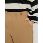 Band-waist Button-tab Straight-cut Pants