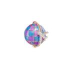 Color Block Globe Brooch Ly2346 - Blue & Purple - One Size