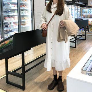 Corduroy Maxi Shirt Dress