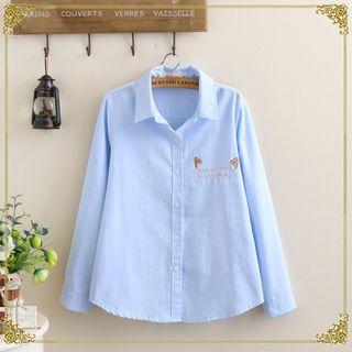 Cat Ear Embroidered Shirt