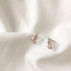 Rhinestone Star Stud Earring Stud Earring - Stars - Rose Gold - One Size