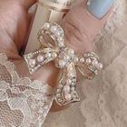 Faux Pearl Alloy Bow Open Ring